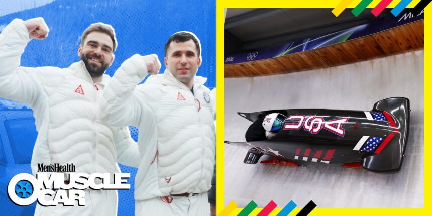 Олимпийская сборная по бобслею Фрэнк Дель Дука и Джош Уильямсон едут на MH Muscle Car