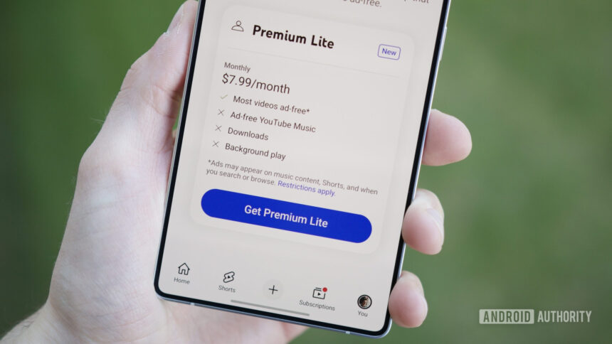 Через 1 месяц с YouTube Premium Lite я отменяю подписку
