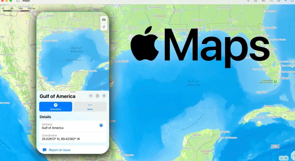 Apple Maps следует за Google, переименовывая Мексиканский залив в Американский залив после указа Дональда Трампа